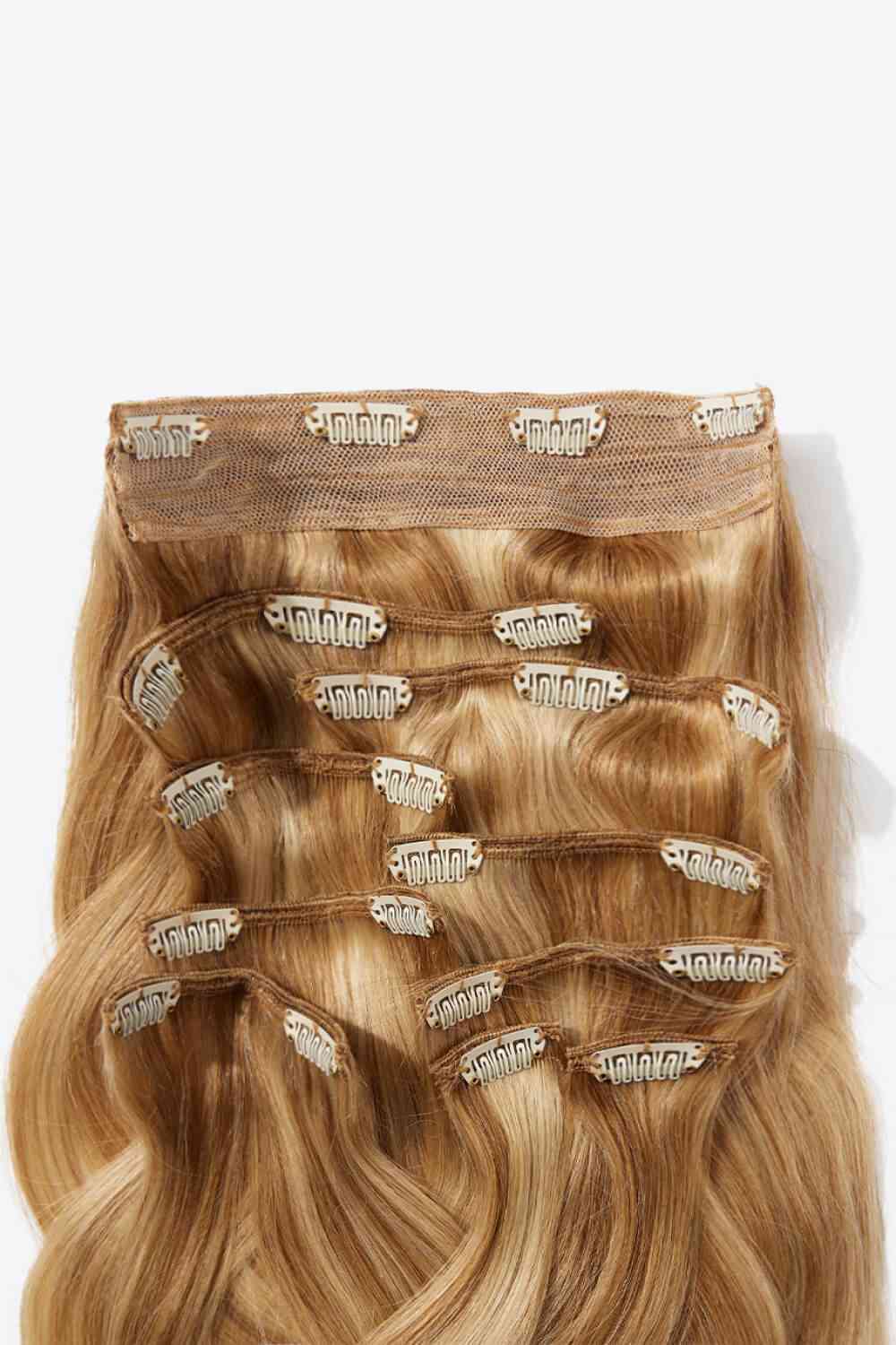 Virgin Human Hair Extensions | 16” | Light Brown & Blonde Highlights